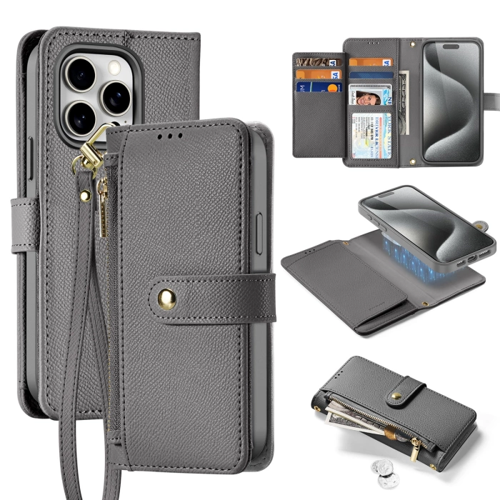 Dux Ducis Lawa Lederhülle für iPhone 15 Pro - Grau