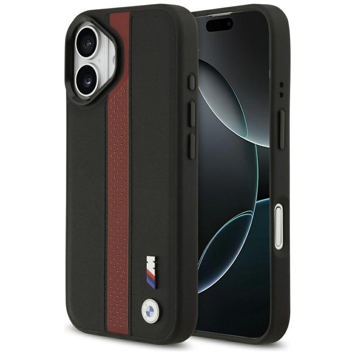 Etui BMW M Perforated Stripe Logo        MagSafe do iPhone 17 czerwony