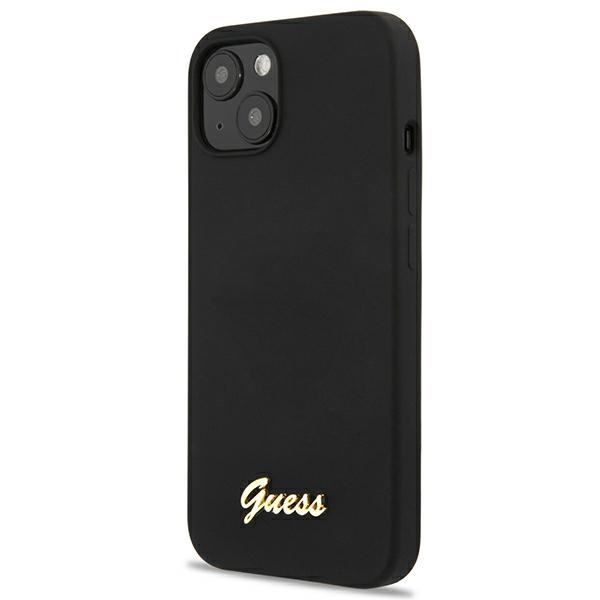 Coque GUESS Apple iPhone 13 Silicone Script Or Logo Noir Durcase