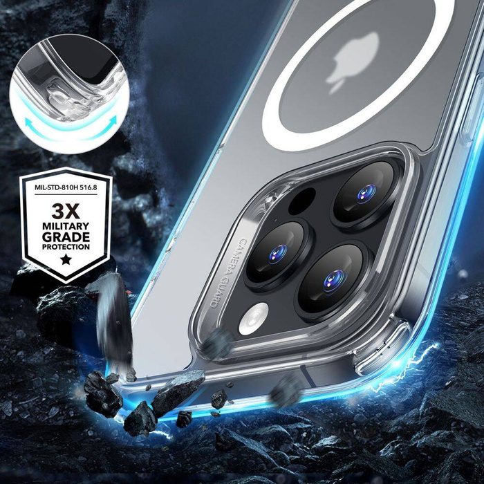 Etui ESR CLASSIC HYBRID HALOLOCK MAGSAFE & TEMPERED GLASS IPHONE 16 PRO FROSTED CLEAR