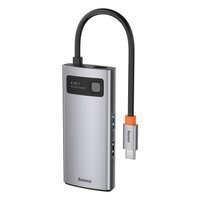 Baseus Metal Gleam 4v1 multifunkční HUB USB Typ C - USB Typ C Napájení 100 W / HDMI 4K 30 Hz / USB 3.2 Gen 1 / USB 2.0 (CAHUB-CY0G)