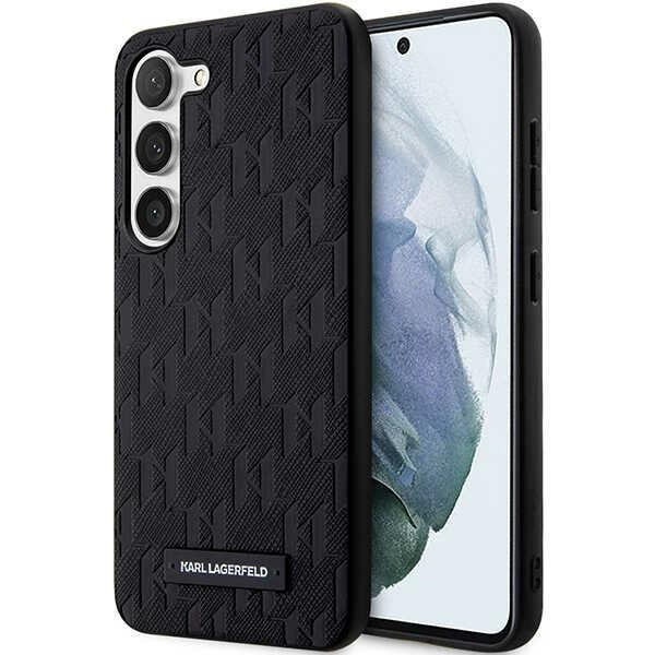 Hülle Karl Lagerfeld Klhcs23ssaklhpk S23 S911 Hardcase Schwarz/Schwarz Saffiano Mono Metall Logo Case