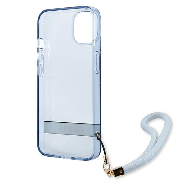 Hülle GUESS Apple iPhone 13 Mini Durchsichtige Heftung Blau Hartcase