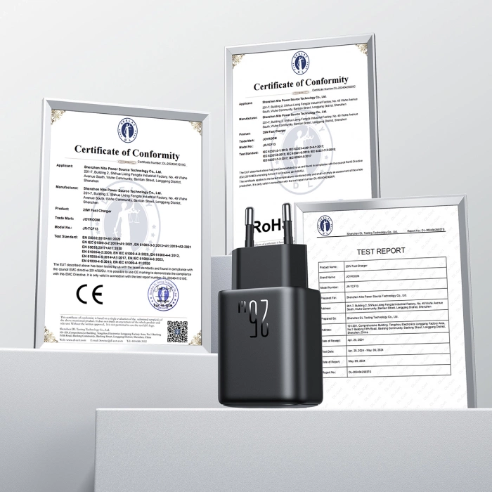 Joyroom JR-TCF13 Netzwerkladegerät USB-C / USB-A 25W SFC / PPS / PD - Schwarz