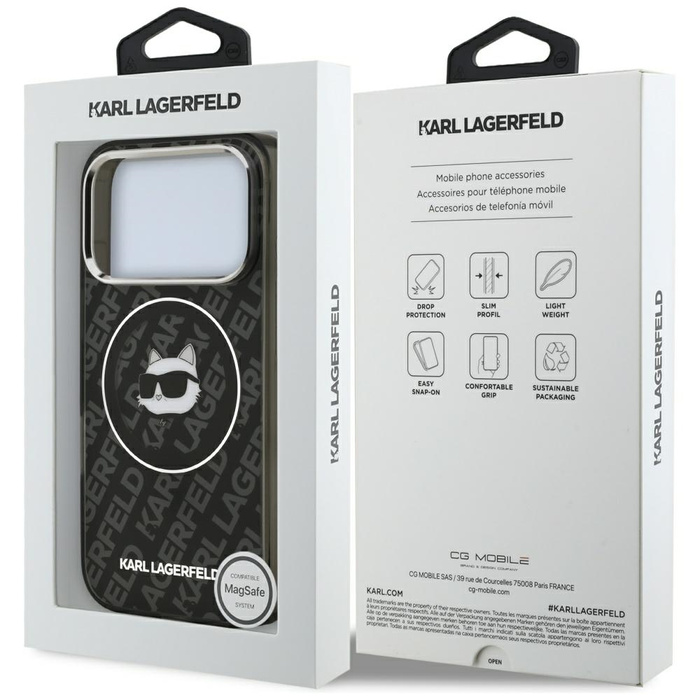 Etui Karl Lagerfeld IML Choupette Head   Logo MagSafe do iPhone 17 Pro czarny