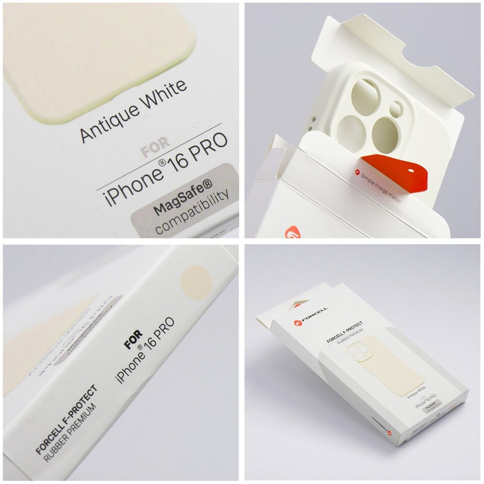 Etui na iPhone 16 PRO MAX Forcell F-Protect Rubber Premium zgodny z MagSafe antique white 0INT