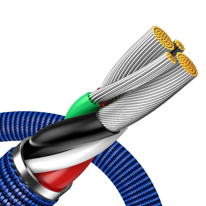 Cavo dati a ricarica rapida della serie Baseus Crystal Shine da USB tipo A a Lightning 2,4 A 2 m blu (CAJY000103)