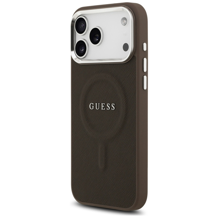 Etui Guess Classic Logo MagSafe do       iPhone 17 Pro brązowy