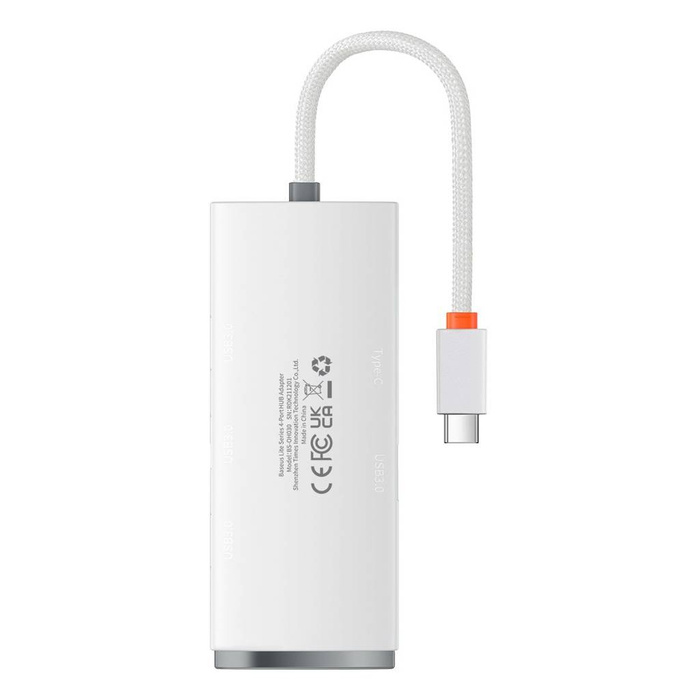 Baseus Lite Series 4-Port Type-C HUB Adapter (Type-C to USB 3.0*4) 25cm White