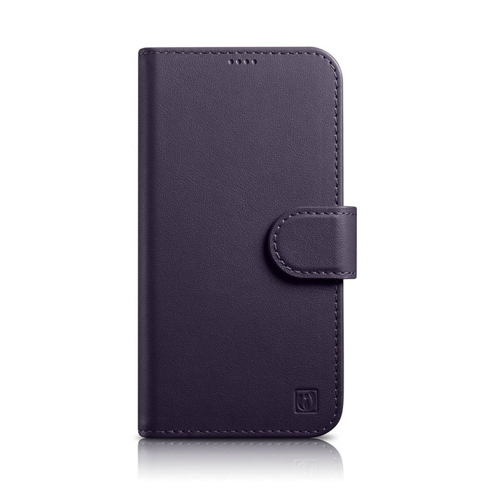 iCarer Wallet Case 2v1 pouzdro iPhone 14 Plus Leather Flip Cover Anti-RFID tmavě fialové (WMI14220727-DP)