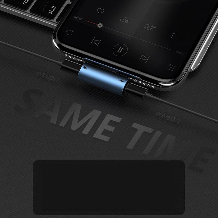 Baseus Audio Converter L46 adaptér Lightning na 2x Lightning port černý (CAL46-01)