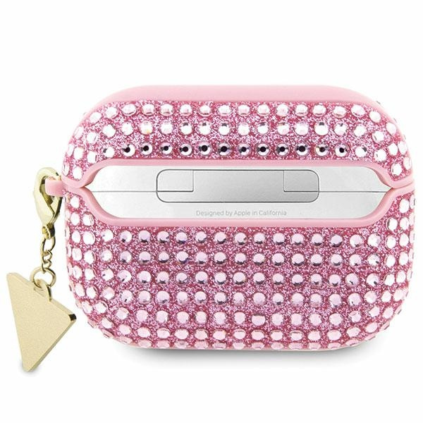 Guess GUAP2HDGTPP Housse pour AirPods Pro 2 rose/rose Rhinestone Triangle Charm