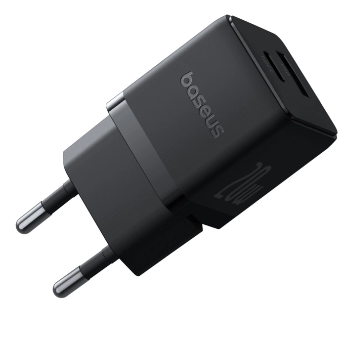 Baseus Palm 20W USB-C USB-A Wandladegerät - Schwarz