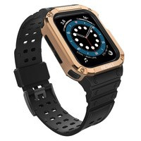 Bracelet de protection avec coque pour Watch 7 / 6 / 5 / 4 / 3 / 2 / SE (41 / 40 / 38mm) housse de montre blindée noir