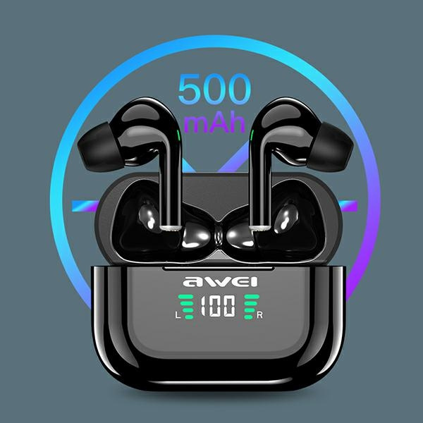 AWEI headphones Bluetooth 5.1 T29P TWS + docking station black/black