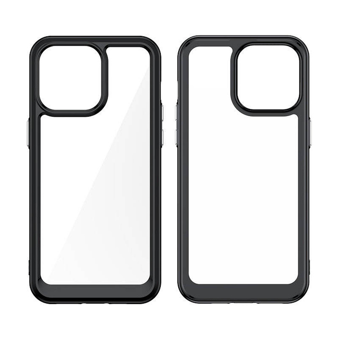 Coque Renforcée Espace Extérieur pour iPhone 15 Pro Max avec Cadre Flexible - Noire