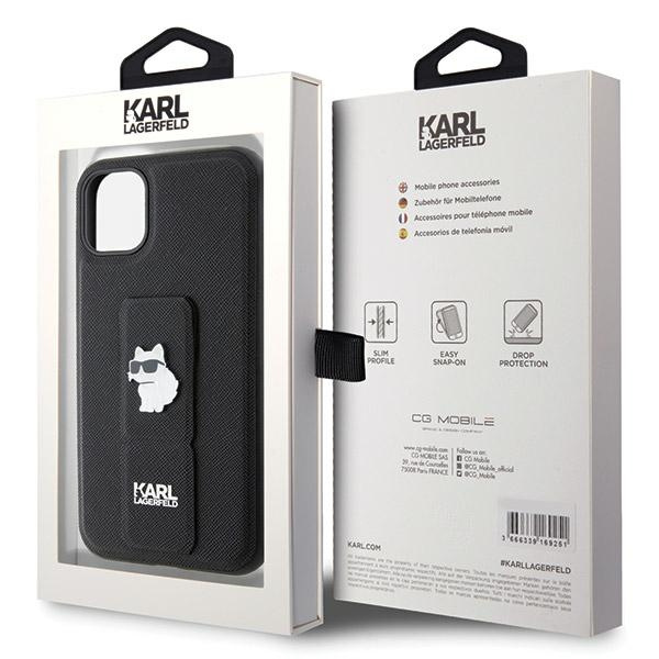 Etui Karl Lagerfeld KLHCN61GSACHPK iPhone 11 / Xr 6.1" czarny/black hardcase Gripstand Saffiano Choupette Pins Case