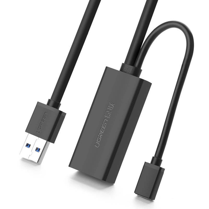 Ugreen aktivní prodlužovací kabel USB 3.2 Gen 1 (USB 3.0, USB 3.1 Gen 1) 10m černý (US175)
