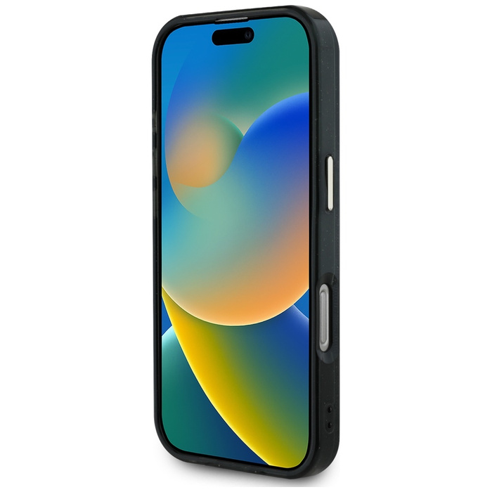 Etui Guess IML Metal Glitter 4G Circle   Triangle MagSafe do iPhone 16 Pro Max czarny