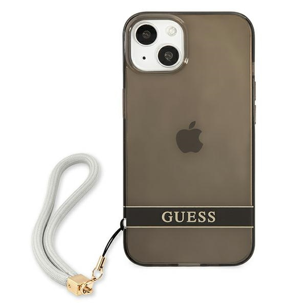 Case GUESS Apple iPhone 13 Mini Translucent Stap Black Hardcase