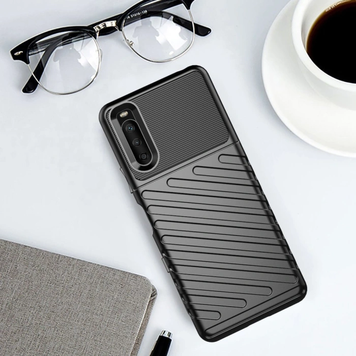 Thunder Case elastyczne pancerne etui pokrowiec Sony Xperia 10 III czarny