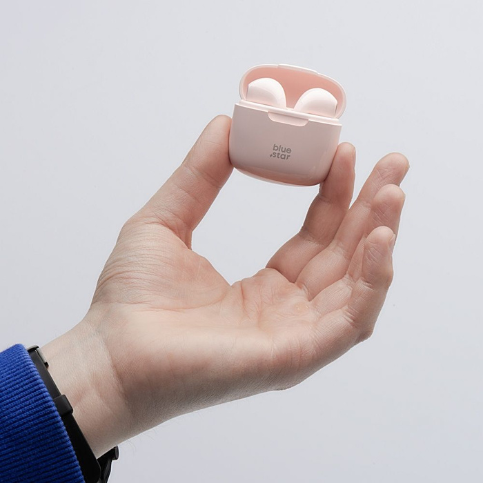 Słuchawki bezprzewodowe douszne Blue Star FI7 TWS pudrowy róż