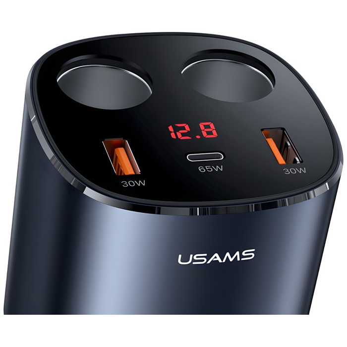 USAMS autós elosztó 2xUSB-A / 1xUSB-C C28 245W szürke / szürke CC151TC01 (US-CC151)