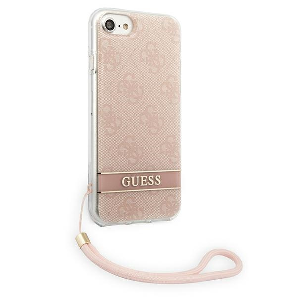 Case GUESS Apple iPhone SE 2022 SE 2020 7 8 4G Print Strap Pink Hardcase