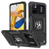 Wozinsky Ring Armor Tough Hybrid Case Cover + Magnetic Mount Mi Poco M4 Pro 5G / Redmi Note 11 5G (Chine) / Redmi Note 11T 5G / Redmi Note 11S 5G Noir