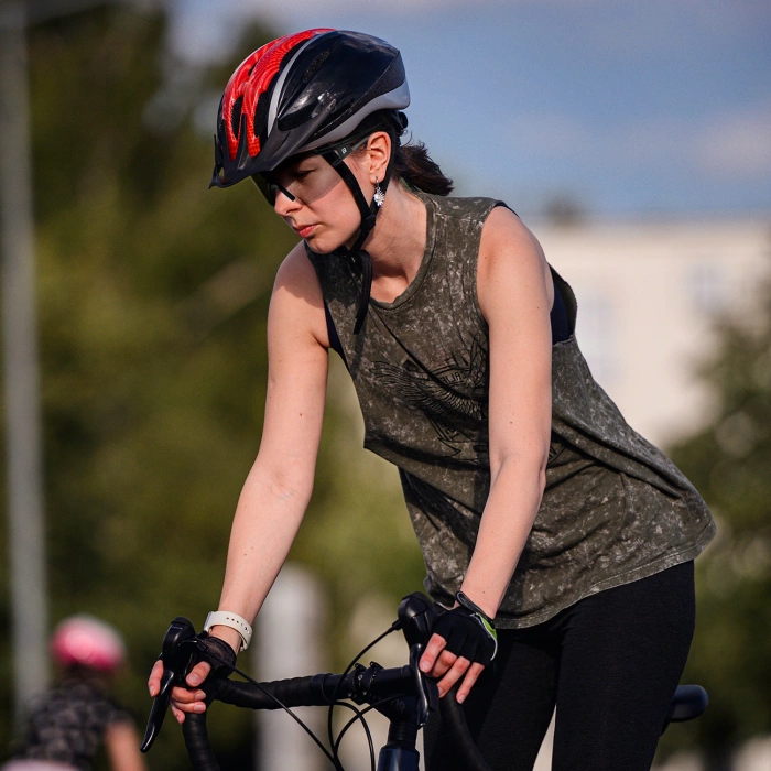 Rockbros Polarisierte Fahrradbrille mit UV-Schutz und Korrektureinsatz 14120008006 Graue Gläser - Schwarz