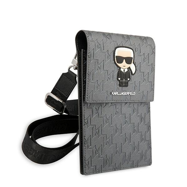 Karl Lagerfeld Handtasche KLWBSAMIPG silber/silber Ikonisches Karl Monogramm Patch