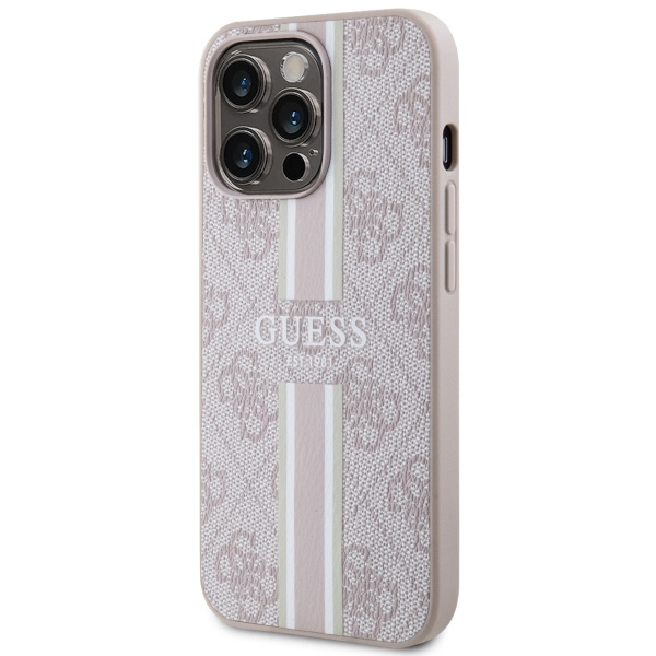 Cover Guess GUHMP13LP4RPSP iPhone 13 Pro / 13 6.1" rosa/rosa rigidocase 4G Strisce stampate MagSafe Case