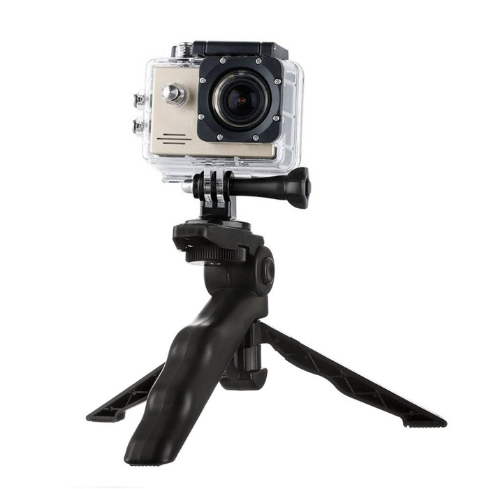 Supporto con mini treppiede per fotocamere sportive GoPro SJCAM nero