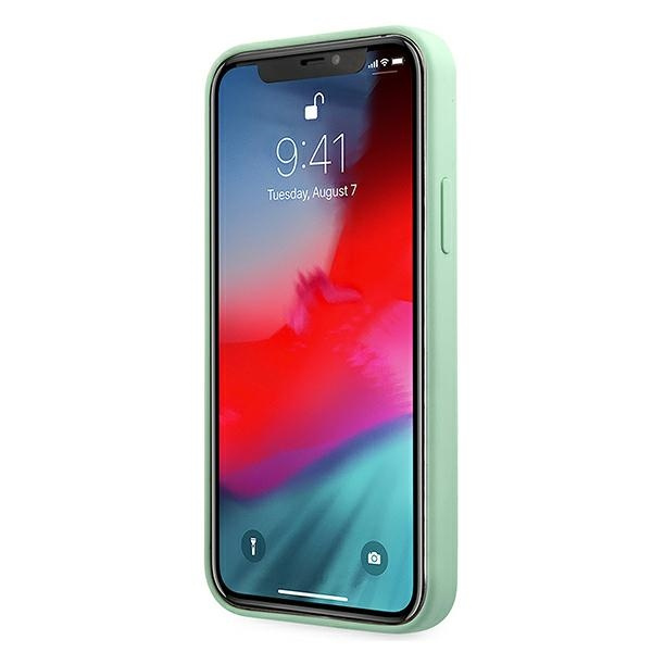 Puzdro GUESS Apple iPhone 12 Mini Metal Logo Script GUHCP12SLSLMGGN Green Hardcase