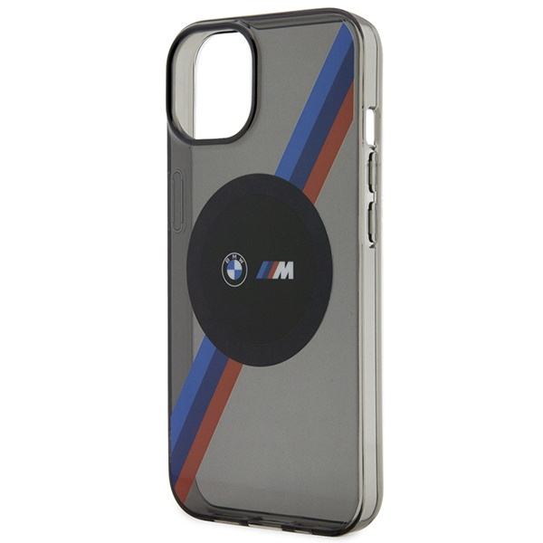 Funda BMW BMHMP14SHDTK iPhone 14 6,1" gris/gris Rayas tricolor MagSafe