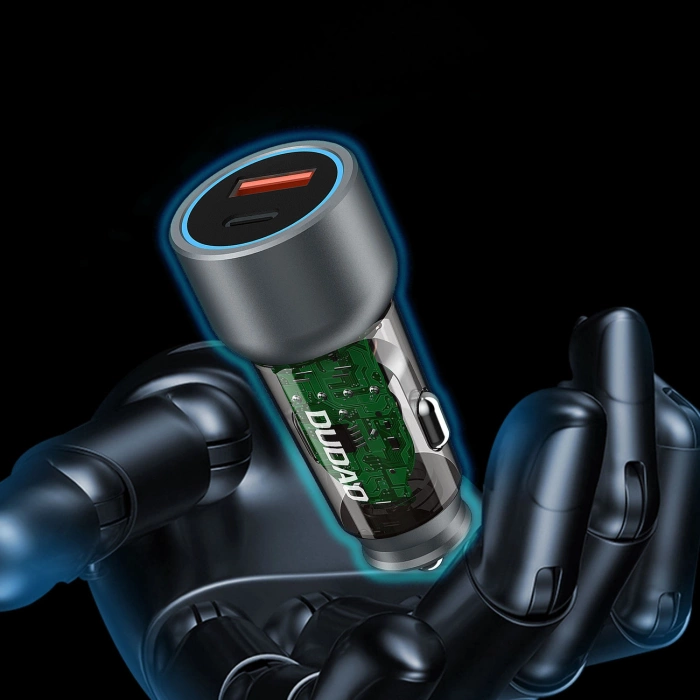 Dudao R4T 30W USB-A / USB-C Autoladegerät - Grau