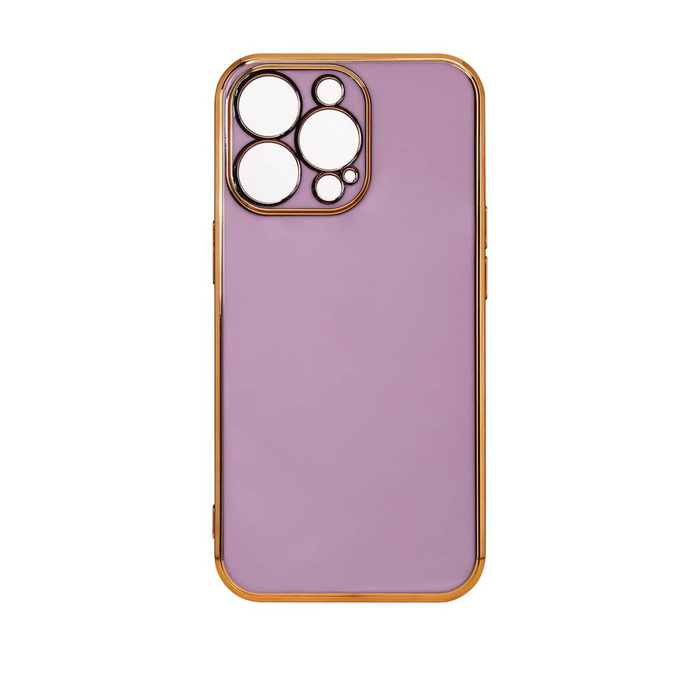 Étui de couleur d&#39;éclairage pour Xiaomi Redmi Note 11 couverture en gel avec cadre doré violet