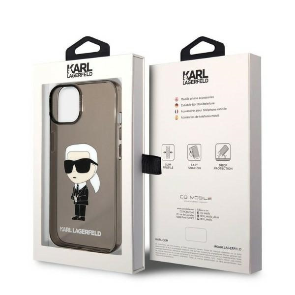 Puzdro Karl Lagerfeld iPhone 14 Plus 6,7" black/black hardcase Ikonik Karl Lagerfeld