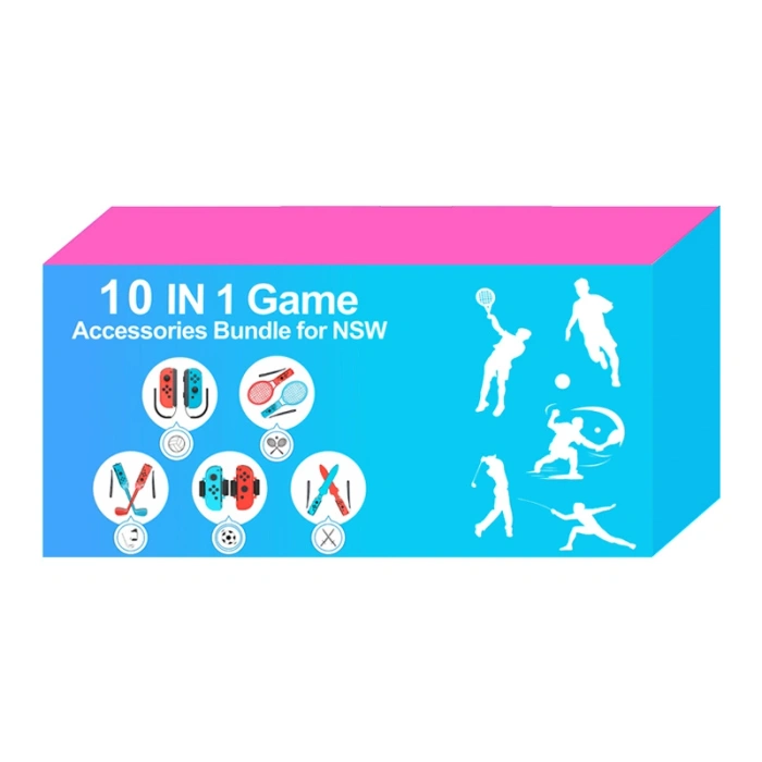 Pakiet akcesoriów rodzinnych 10 w 1 do gry Nintendo Switch Sports - zestaw czerwony i niebieski