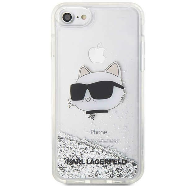 Funda Karl Lagerfeld KLHCI8LNCHCS iPhone 7/8/ SE 2020/2022 plata/plata durocase Glitter Choupette Cabeza Case