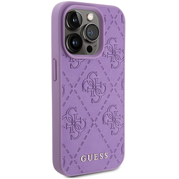 Etui Guess GUHCP15LP4EPMU iPhone 15 Pro 6.1" fioletowy/light purple hardcase Leather 4G Stamped Case