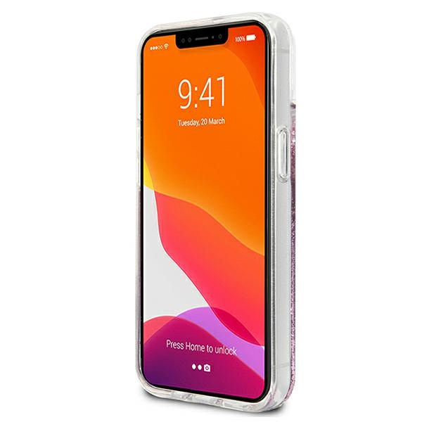 Cover GUESS Apple iPhone 13 Mini Peony Liquid Glitter Pink Hardcase