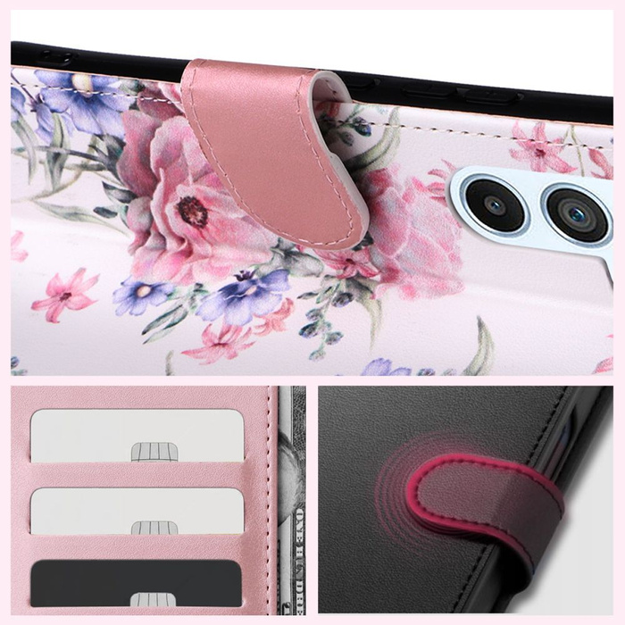 Puzdro Tech-Protect Peňaženka Xiaomi Redmi 12 Blossom Flower Case