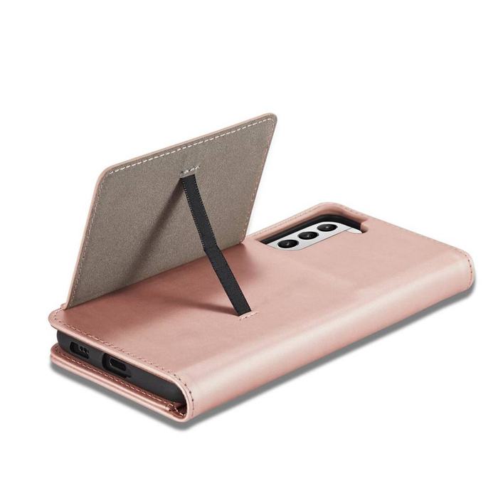 Magnet Kartenetui für Samsung Galaxy S22+ (S22 Plus) Etui Geldbörse Kartenhalter Pink