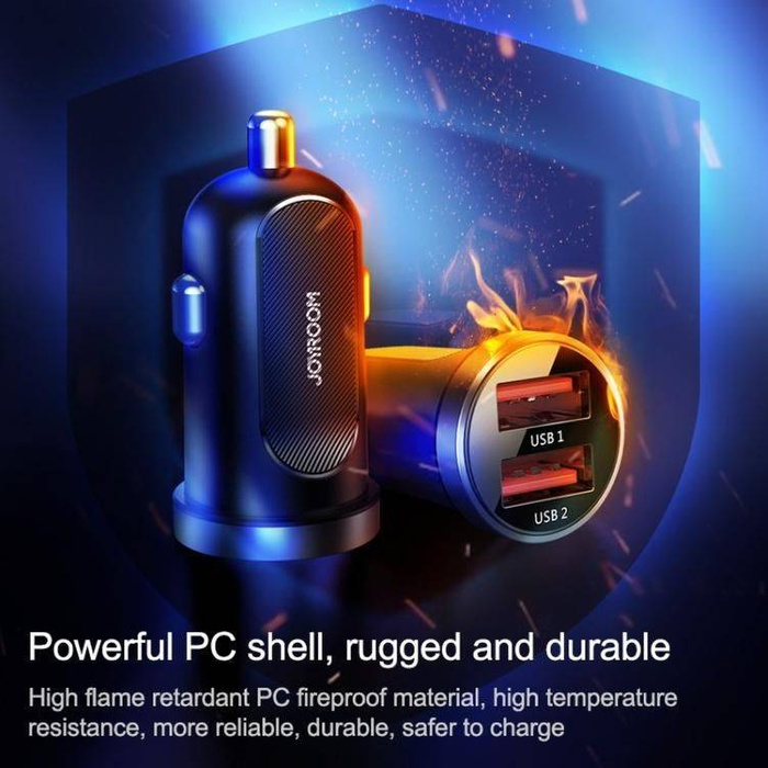 Joyroom C-A09 Mini fast charger 2x USB 30W Quick Charge, SCP, PD, AFC black 