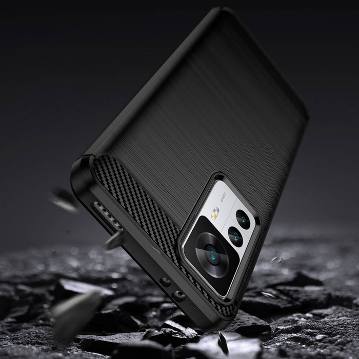 Carbon Case Hülle für Xiaomi 12T Pro / Xiaomi 12T flexible Silikon-Carbon-Hülle schwarz