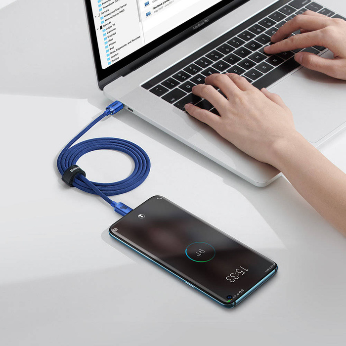 Câble Baseus Crystal Shine Series Câble USB pour une charge rapide et un transfert de données USB Type C - USB Type C 100W 1,2 m bleu (CAJY000603)