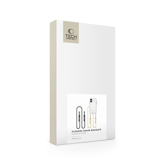 Etui TECH-PROTECT FLEXAIR CHAIN MAGSAFE IPHONE 16 BLACK & TAUPE