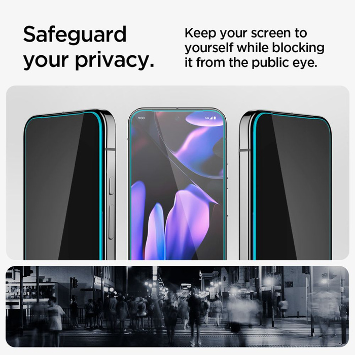SPIGEN PRIVACY GLASS GLAS.TR "EZ FIT" 2-PACK GOOGLE PIXEL 9 / 9 PRO PRIVACY GLASS
