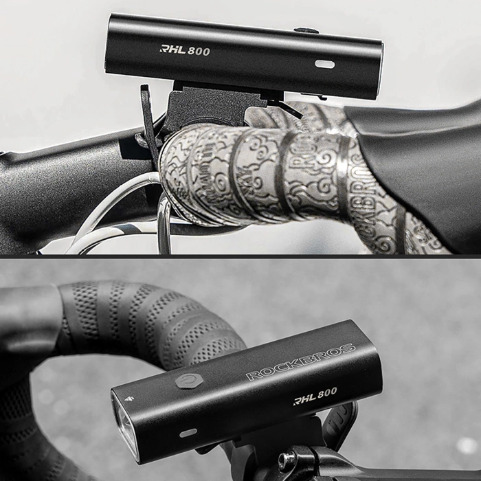 Rockbros 24710012001 luce anteriore per bicicletta 800 lm + cavo USB-C - USB-A - nero